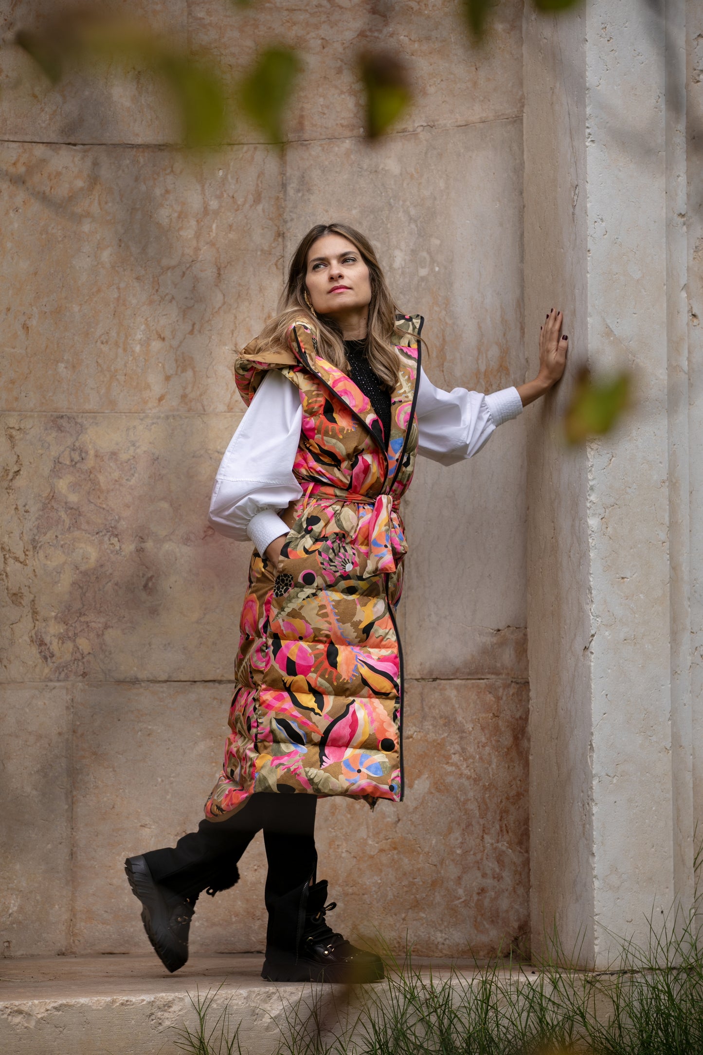 Long lightweight puffer vest
