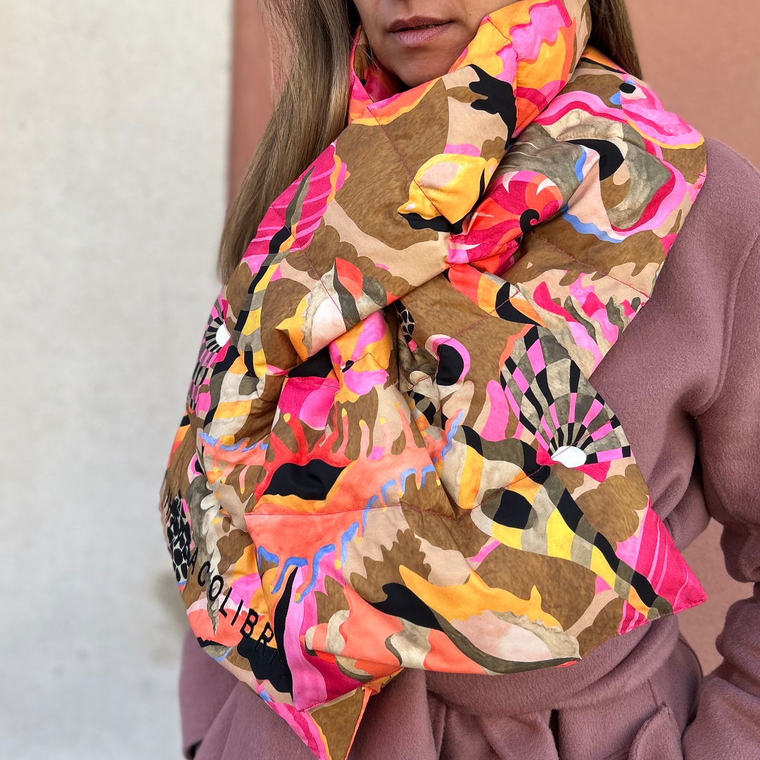 Oversized down scarf